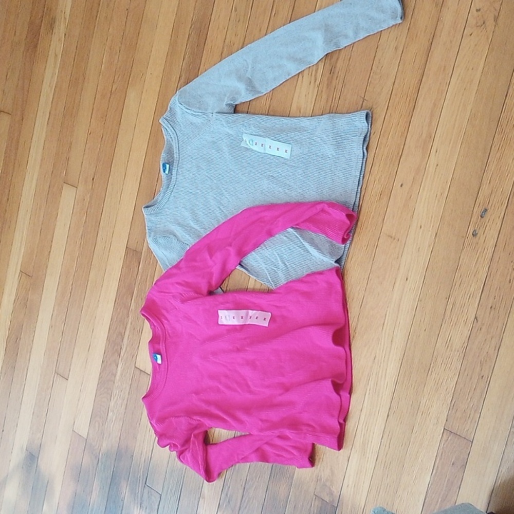 NWT Old Navy 2pack Vibrant Pink And Grey Long Sleeve Tee